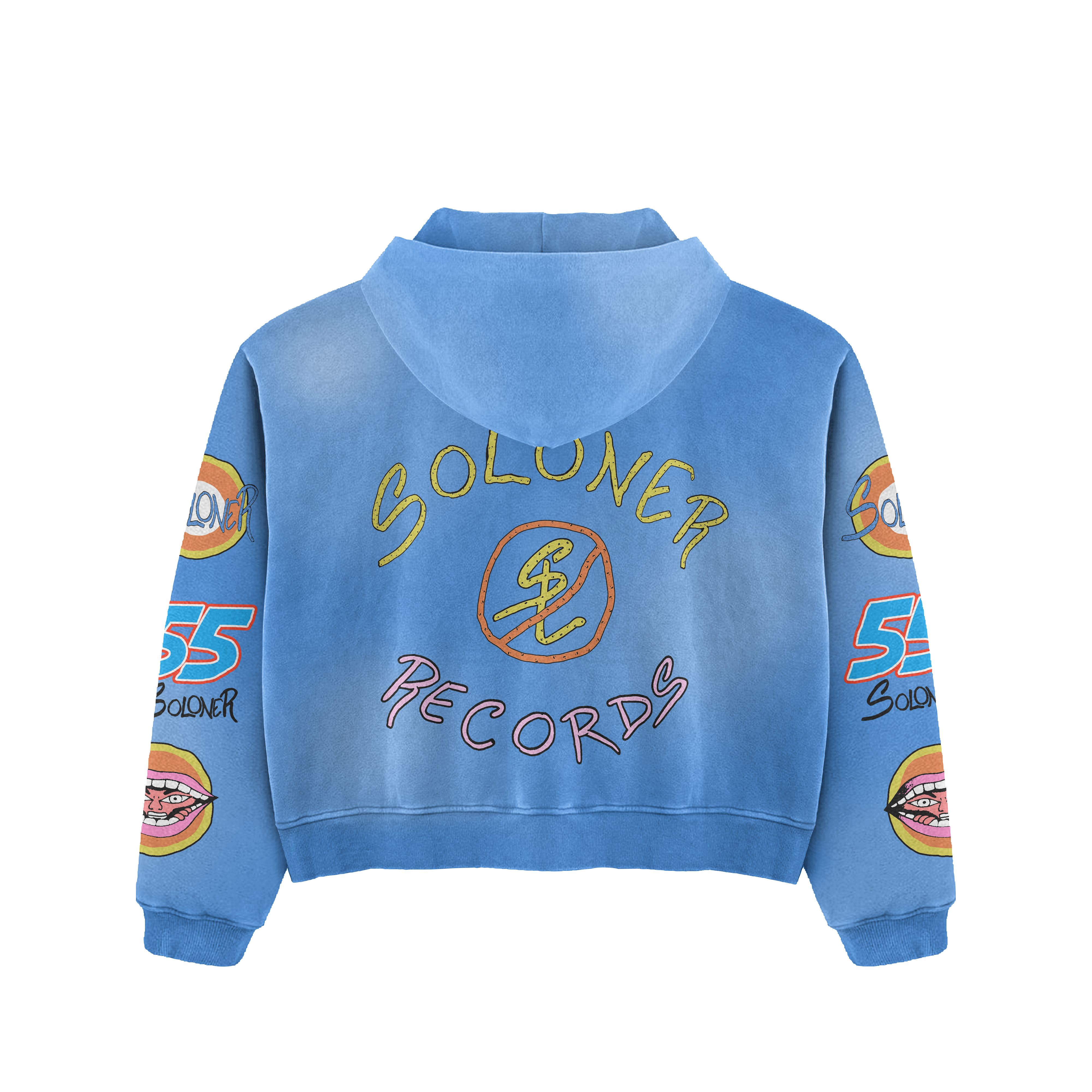 SOLONER RECORDS BLUE ZIP-UP