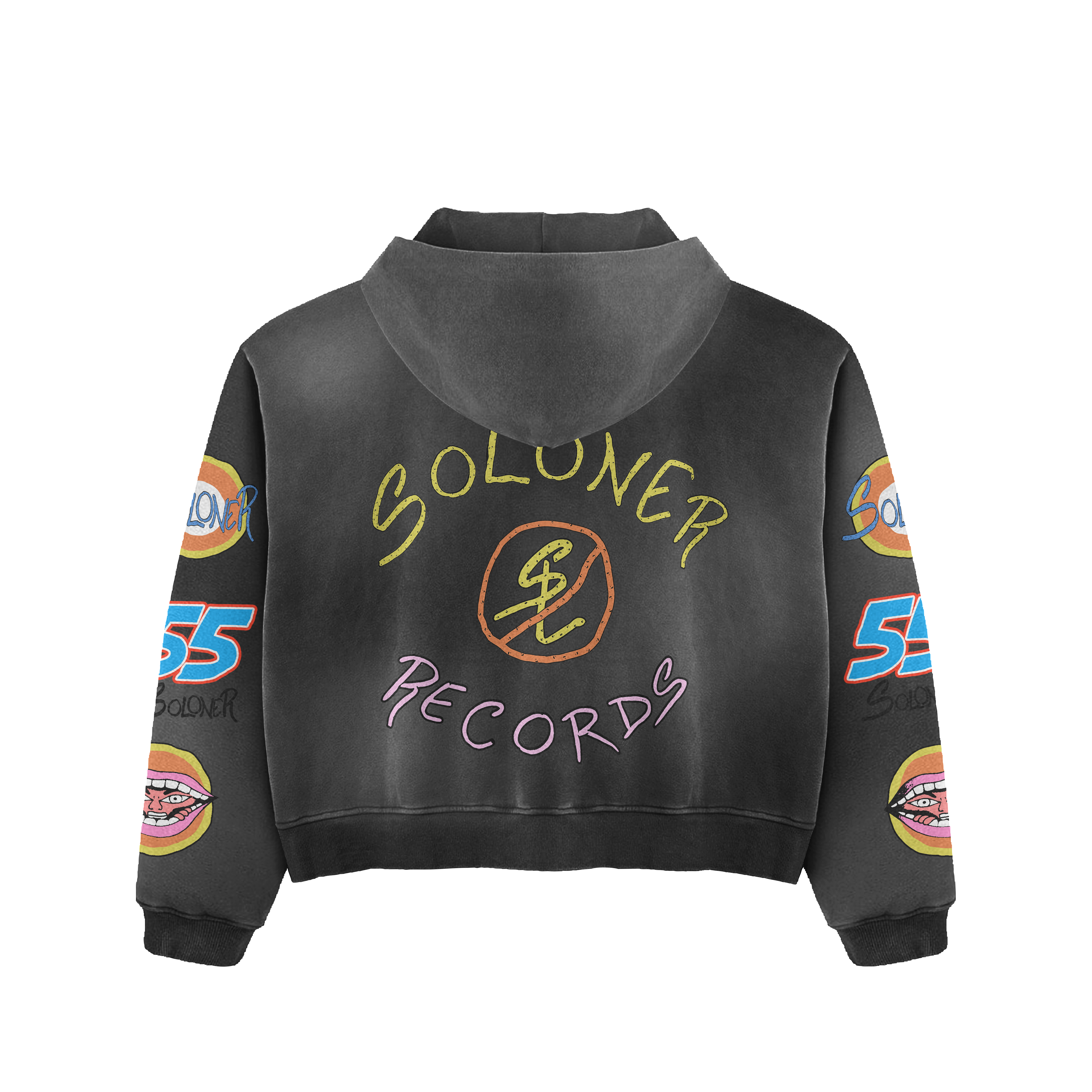 SOLONER RECORDS BLACK ZIP-UP