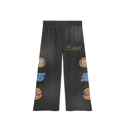 SOLONER RECORDS BLACK SWEATPANTS