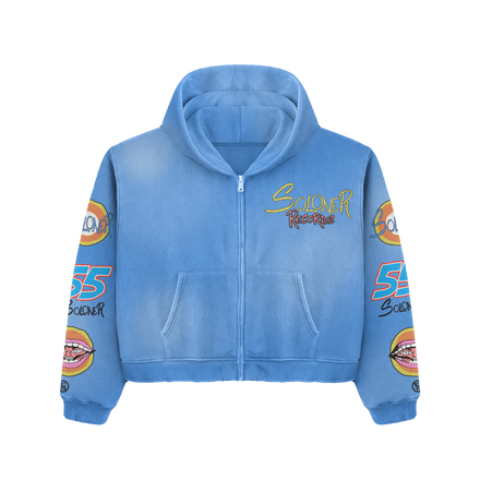 SOLONER RECORDS BLUE ZIP-UP