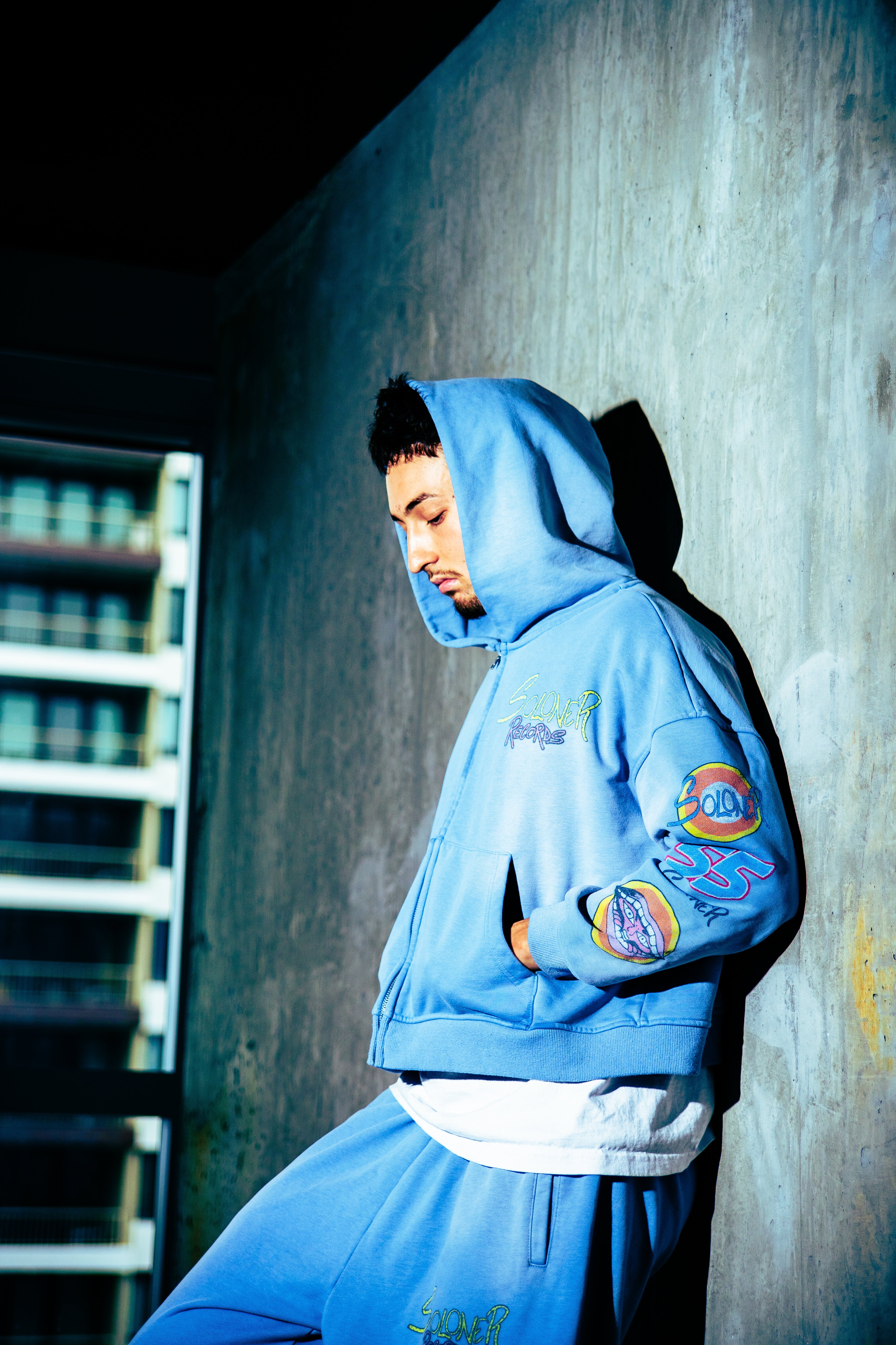 SOLONER RECORDS BLUE ZIP-UP