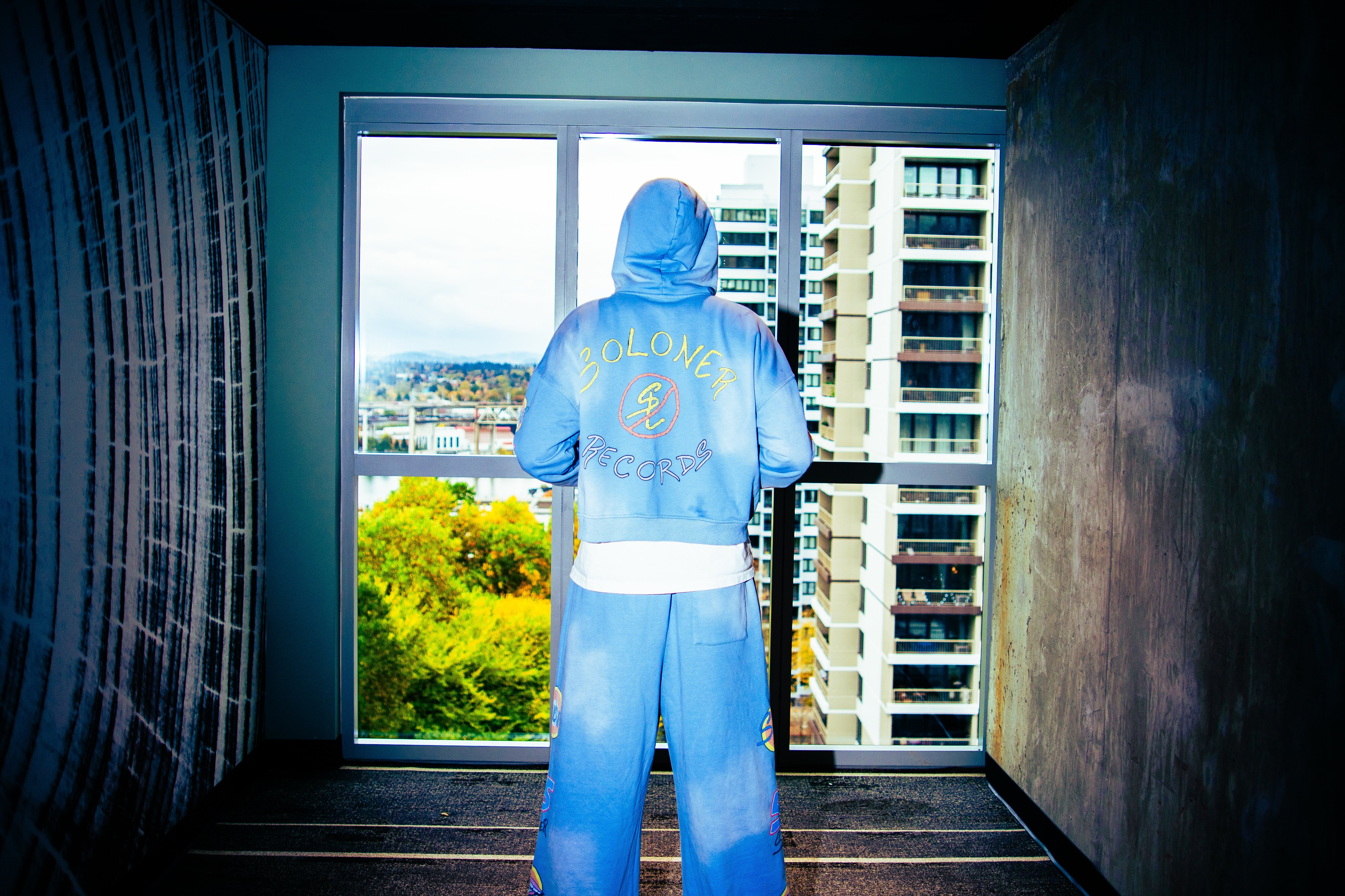 SOLONER RECORDS BLUE ZIP-UP
