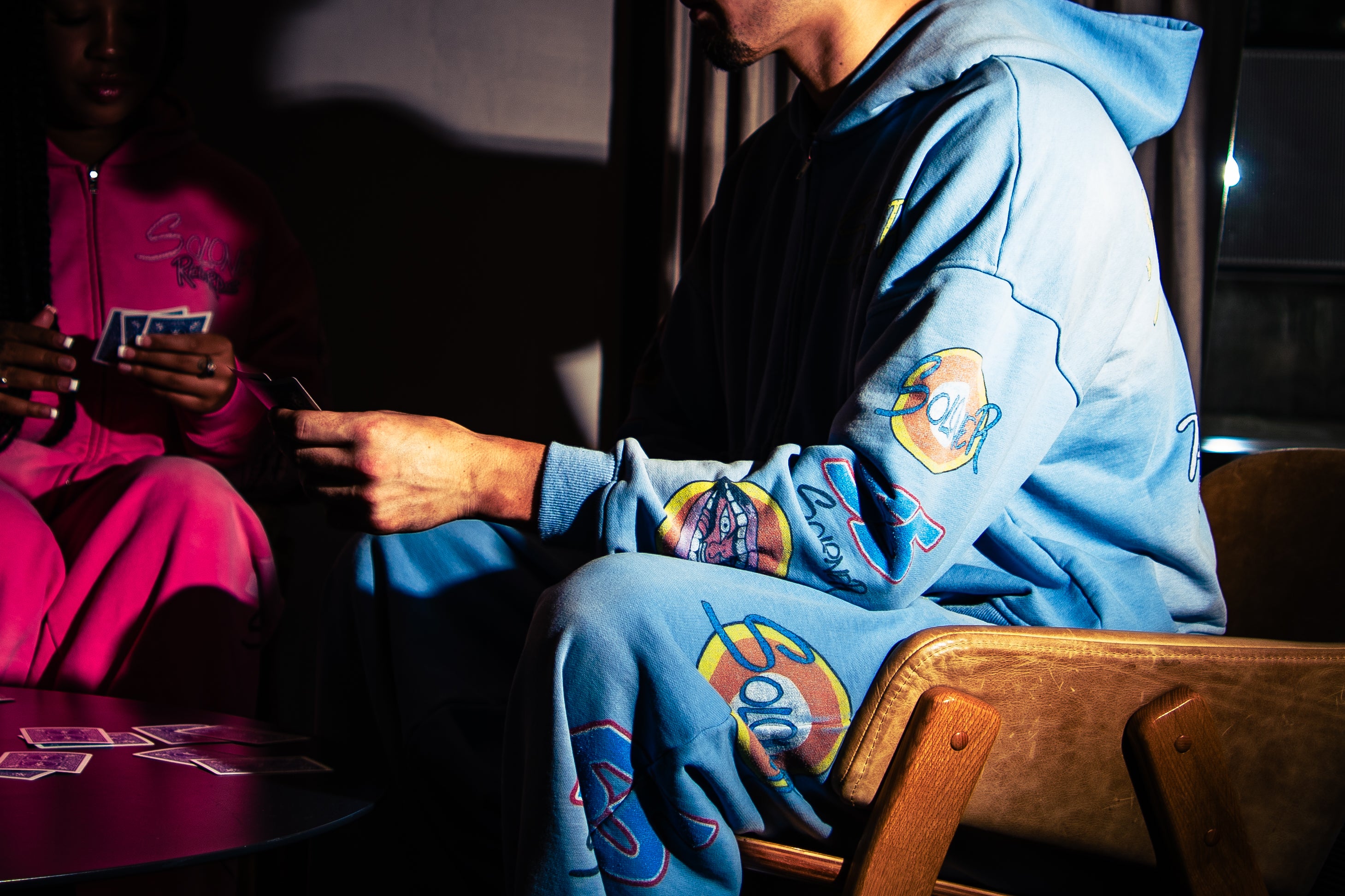 SOLONER RECORDS BLUE SWEATPANTS