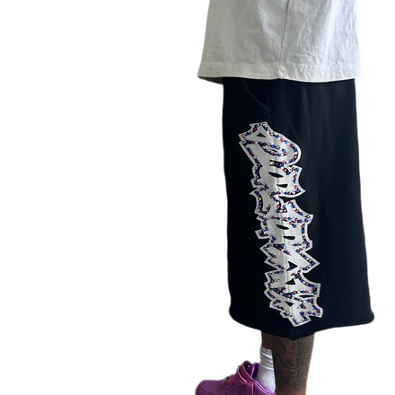 Rhinestone Black SL Shorts
