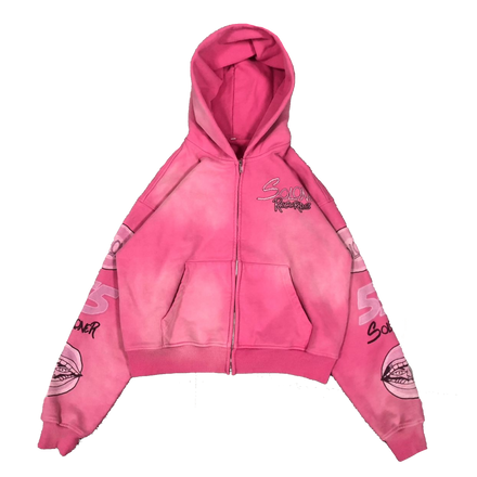 SOLONER RECORDS PINK ZIP-UP